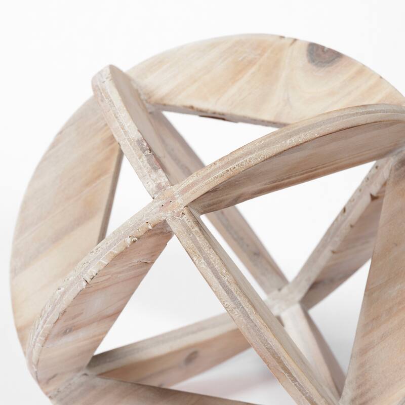 Bellatrix I (Small) 5L x 5W Natural Decorative Wooden Sphere