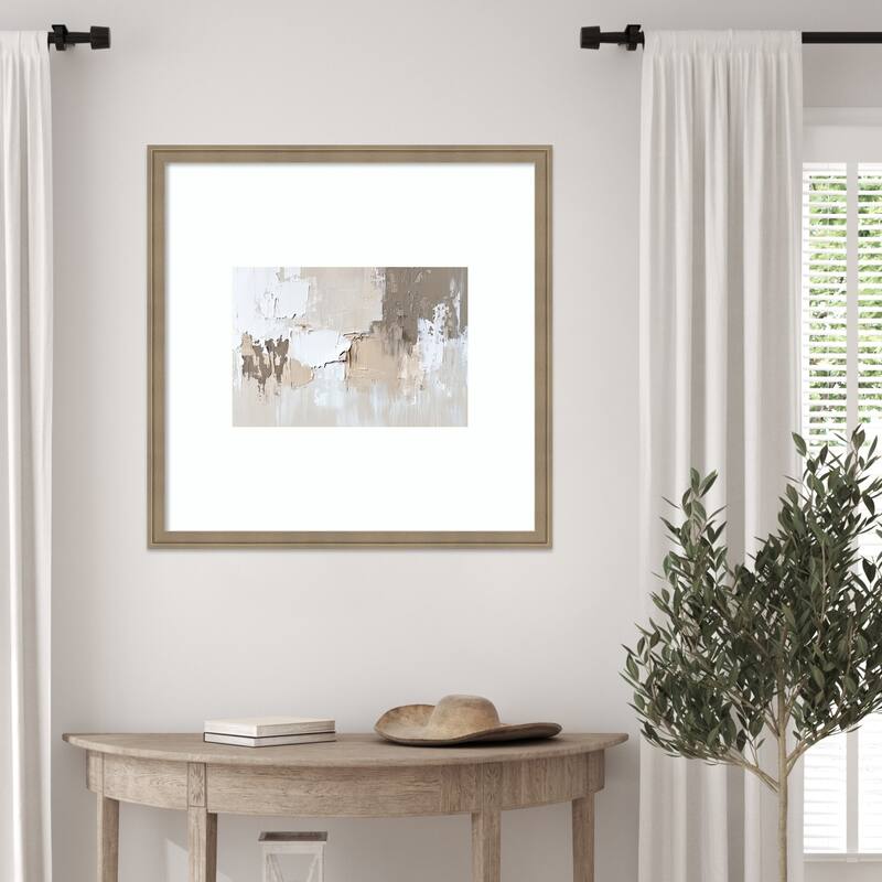 Textured Silence No. 2 by Irena Orlov Wood Framed Wall Art Print - Florence Light Brown