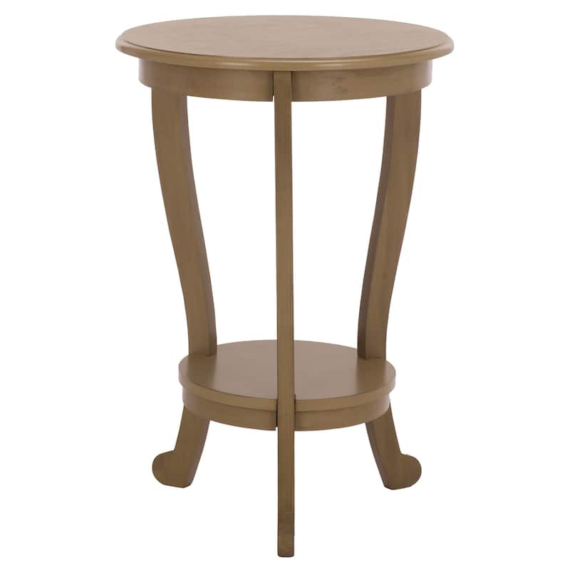 SAFAVIEH Carlotta Grey Pedestal Side Table - 18.1" x 18.1" x 26" - 18"W x 18"D x 26"H - Desert Brown