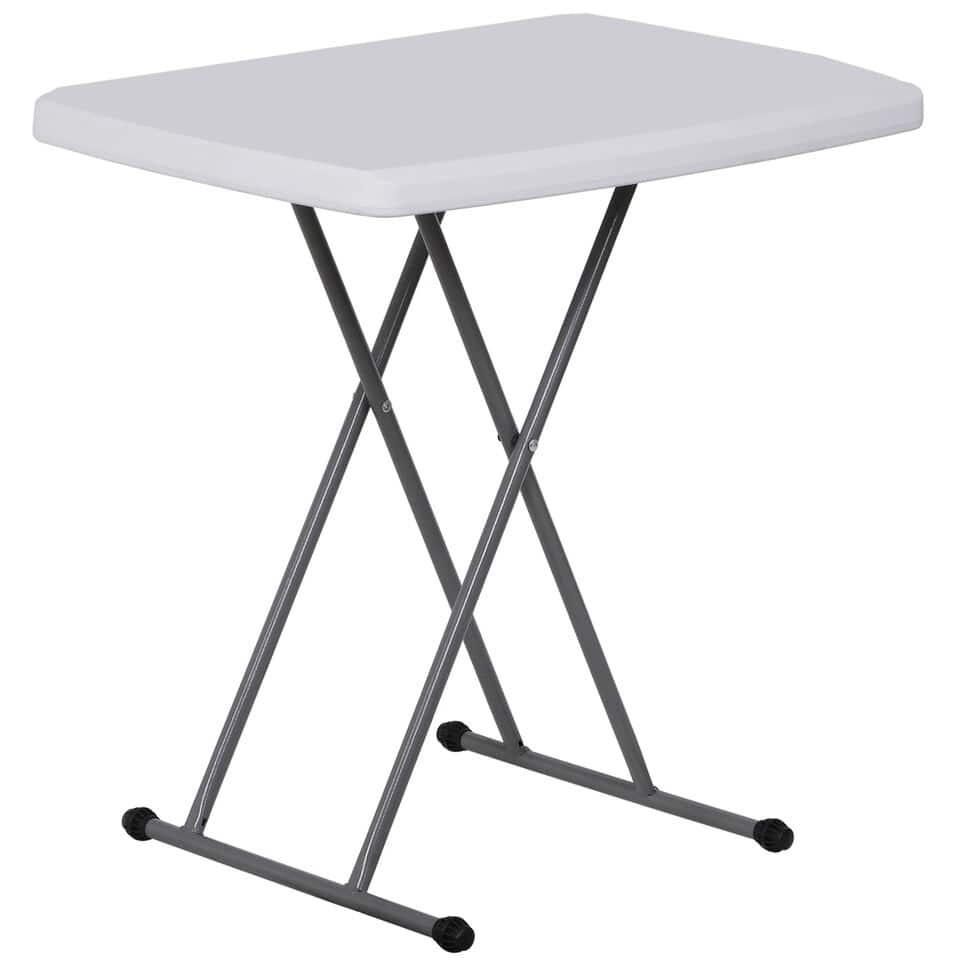 White Heavy-Duty 2.5ft Adjustable Height Folding Table