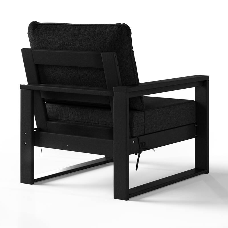 Endless Patio Deep Seating Left Arm Chair with Black Frame
