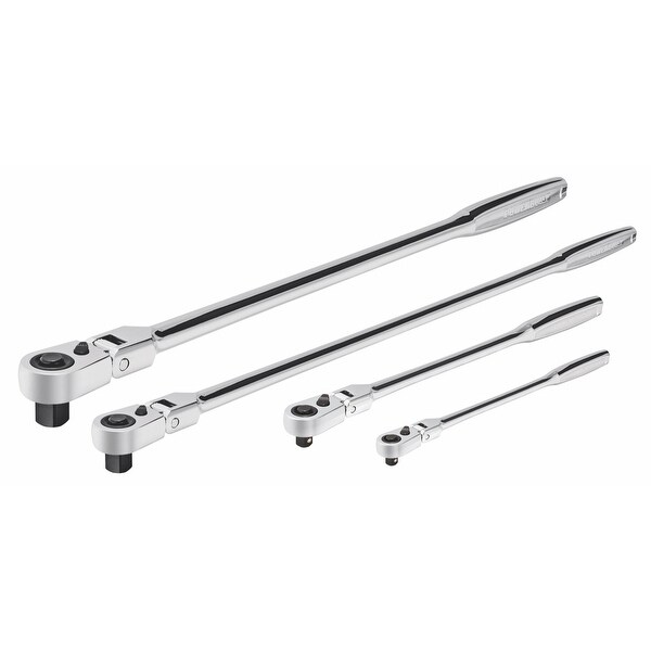 Powerbuilt 4 Piece Pro Tech 72 Tooth Long Reach Flex Head Ratchet Set - 240238