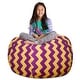 preview thumbnail 187 of 192, Kids' Stuffed Animal Storage Bean Bag Chair Cover or Toy Organizer 48 Inches Extra Large - Pattern Chevron Purple and Yellow