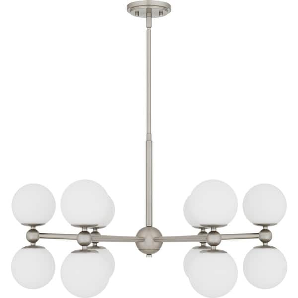 slide 2 of 6, Elser 12 Light Chandelier Brushed Nickel