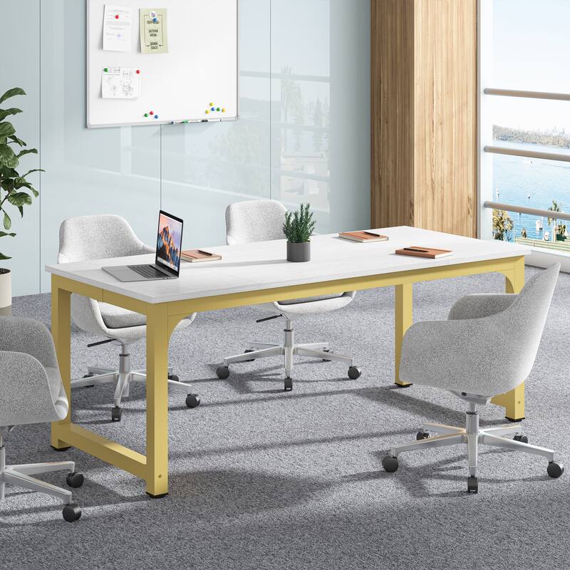 70.86" Conference Table, Meeting Table with Stable Metal Frame - 70.86”L x 31”W x 29”H