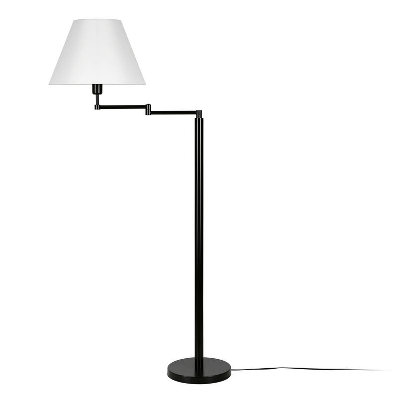 Moby Swing Arm Floor Lamp with Fabric Empire Shade - 62" Tall