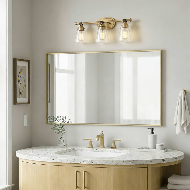 Modern Vanity Light Wall Mount Sconces with Glass Shade