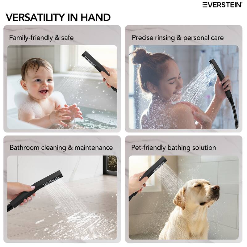 Celling Mounted 12 in. Rainfall LED Shower System with 6 in. Shower Head Handheld Shower Faucet Set