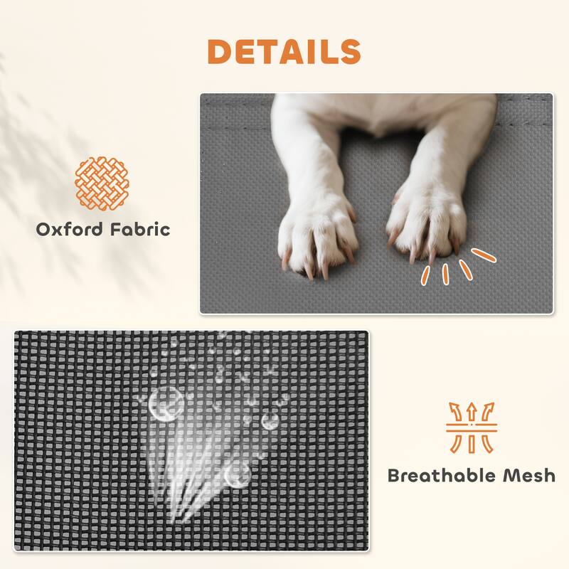 PawHut 48" x 36" Elevated Dog Cot Cooling Pet Bed With UV Protection Canopy Shade