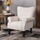 preview thumbnail 16 of 21, Baroque Wing Back Accent Chair Roll Arm with Cushion & Footpads, Blue
