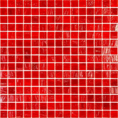 Apollo tile 12" x 12" Celestial Glossy Scarlet Red Glass Tile (20 sq ft/case) - 20 Pack