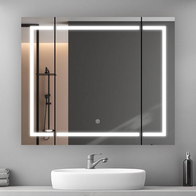 Image showcasing AQUADOM Royale Plus 40W Bathroom Led Lighted Medicine Cabinet Defogger ...