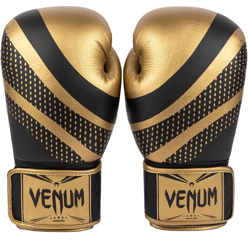 Venum Lightning Hook and Loop Boxing Gloves - Gold/Black
