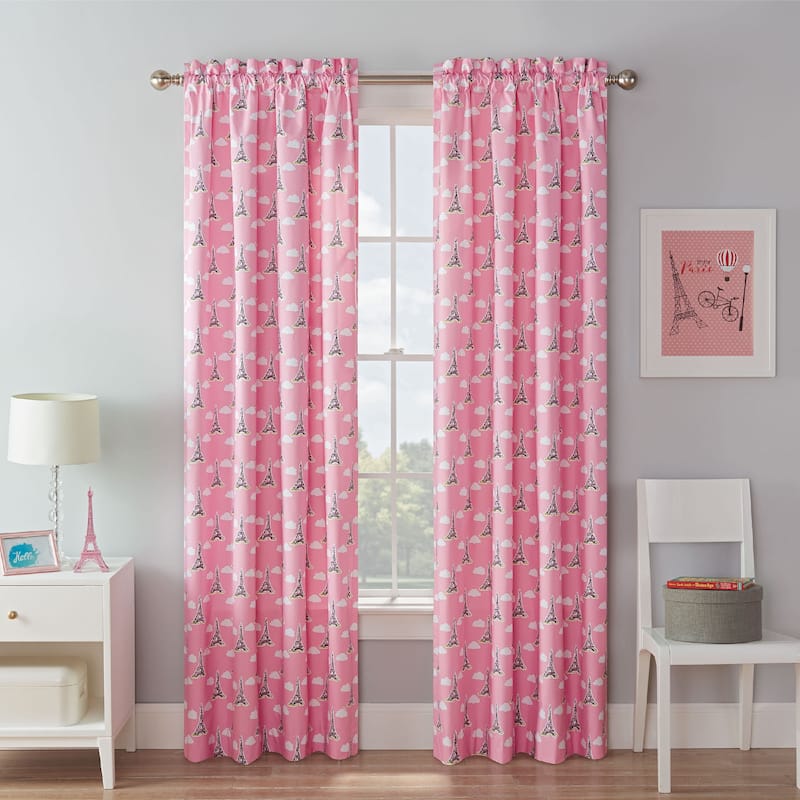 Waverly Kids Tres Chic Blackout Window Curtain - Pink - 63 Inches