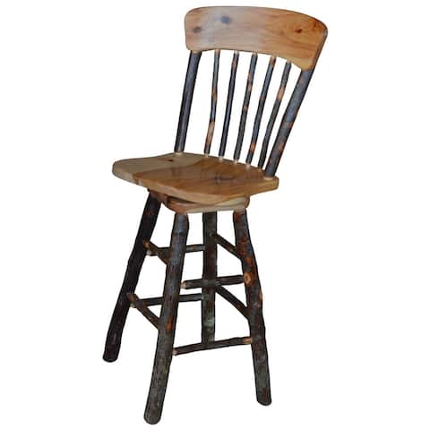 Hickory Panel Back Swivel Bar Chair