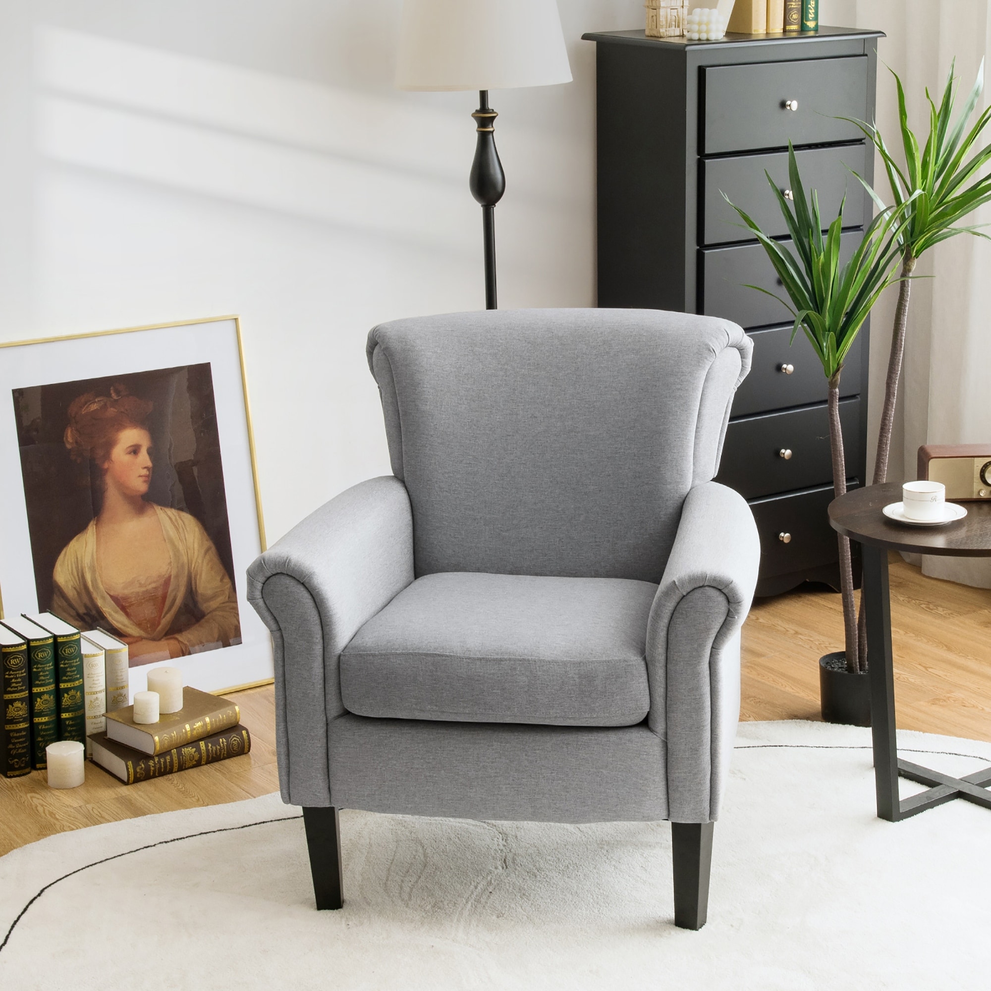 Accent chairs sales light grey