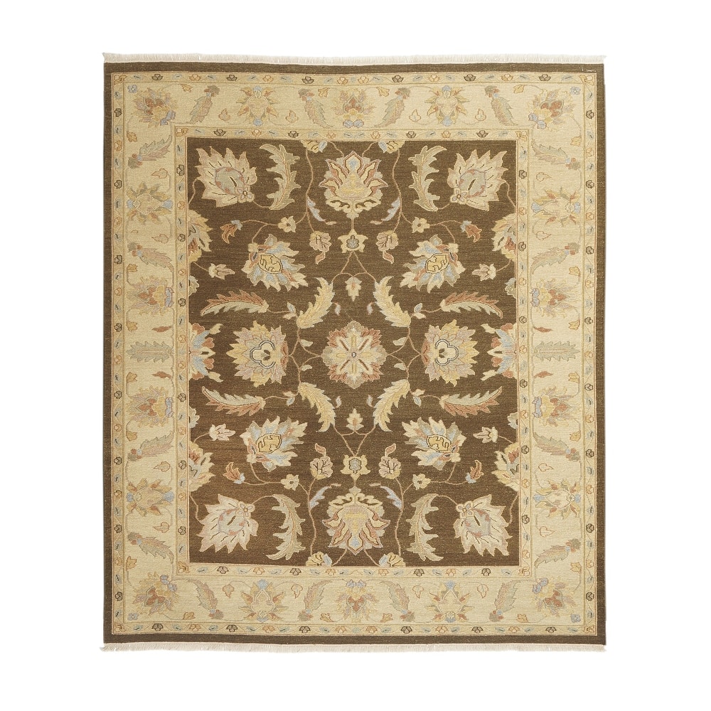 Brown/Ivory Soumak Flatweave Area Rug