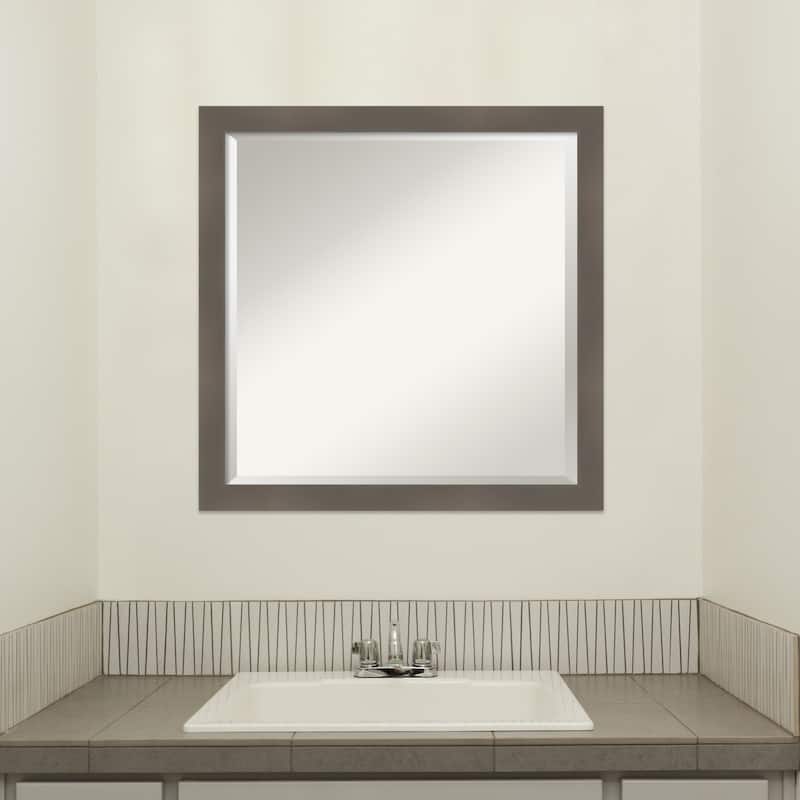 Edwin Beveled Wood Framed Bathroom Vanity Wall Mirror
