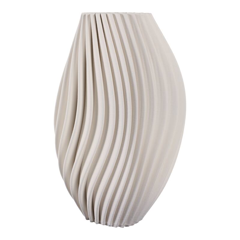 Porcelain Sculptural Fluted Vase Vertical Ribbed Design Modern Style