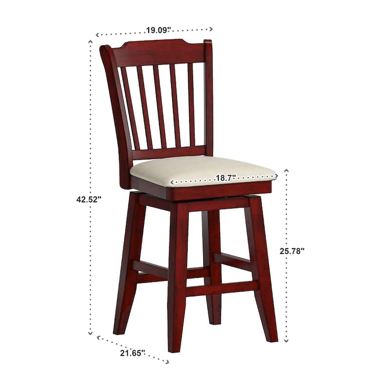 Eleanor Slat Back Wood Swivel Stool by iNSPIRE Q Classic