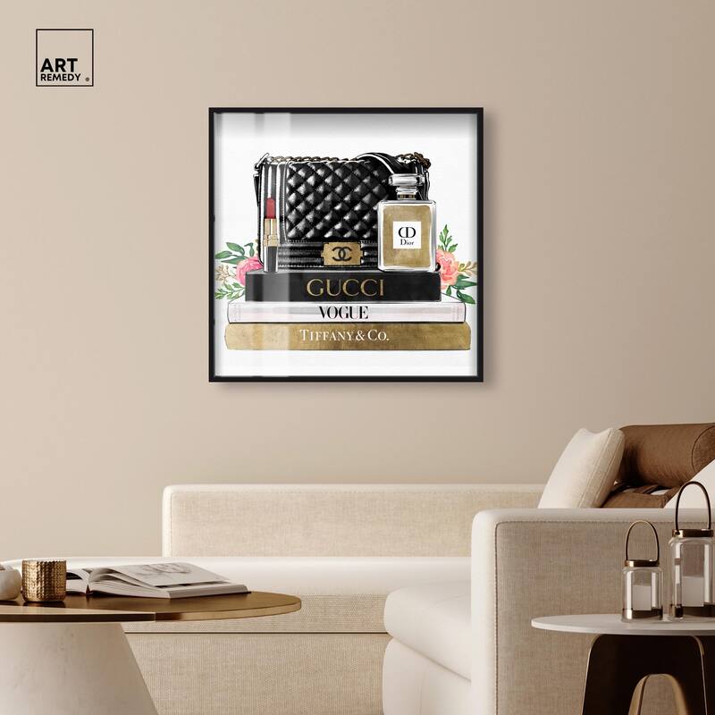 Luxury Paris Handbag and Books Shadowbox by Art Remedy