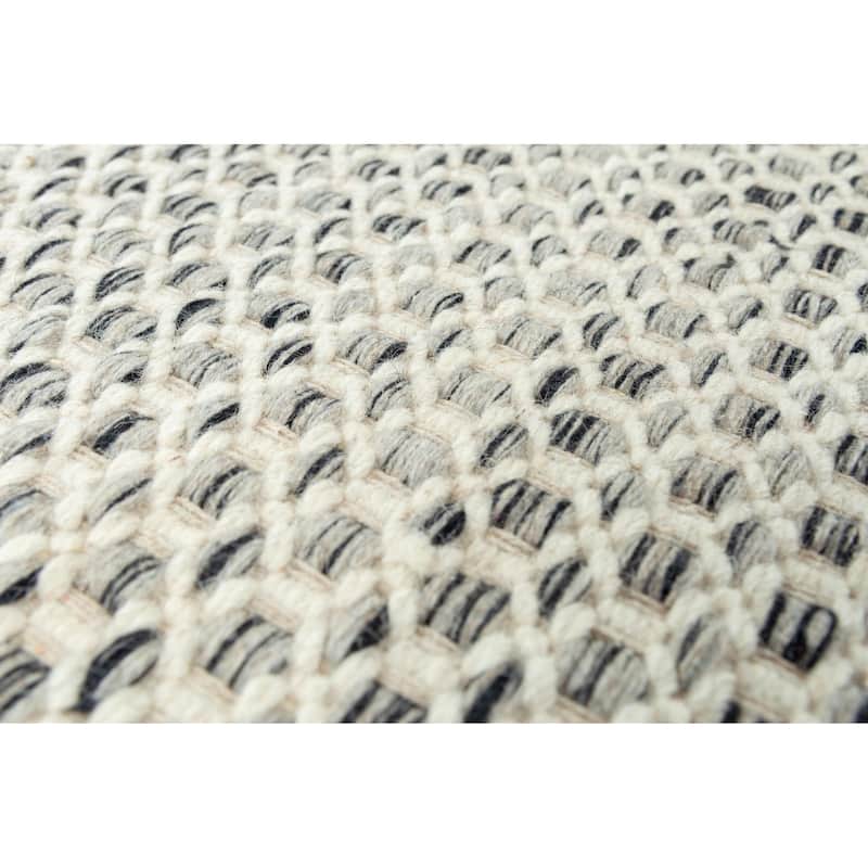 Alora Decor Monarch Basketweave Hand-woven Wool Area Rug.