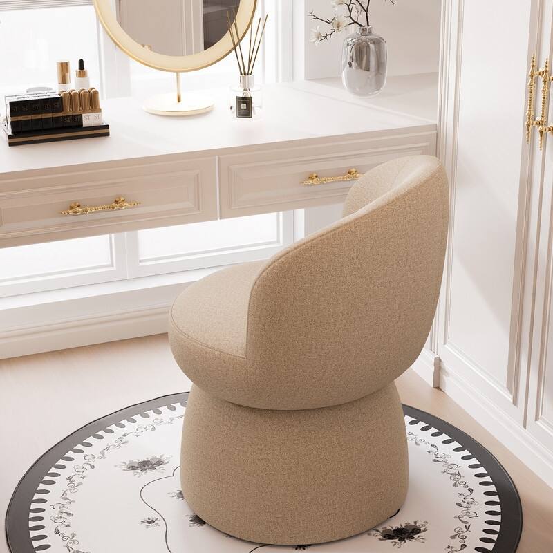 Swivel Modern Accent Chair Set of 4, Armless Upholstered Barrel Chairs