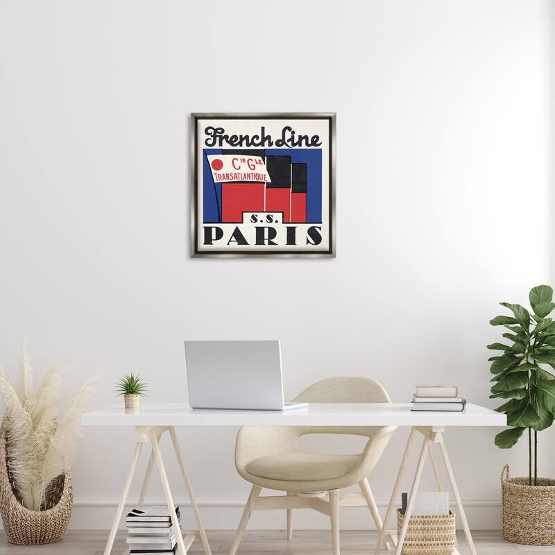 Stupell SS Paris Vintage Banner Framed Floater Canvas Wall Art Design By Phillipa Katz