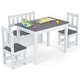 preview thumbnail 7 of 5, Wooden Kids Table and Chair Set Activity Table with Toy Storage Bench Grey