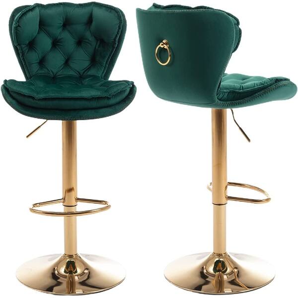Velvet Tufted Bar Stools Set of 2, Metal Base Bed Bath & Beyond