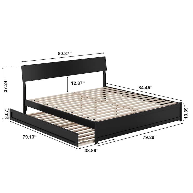 Norla Wood Platform Bed with Trundle