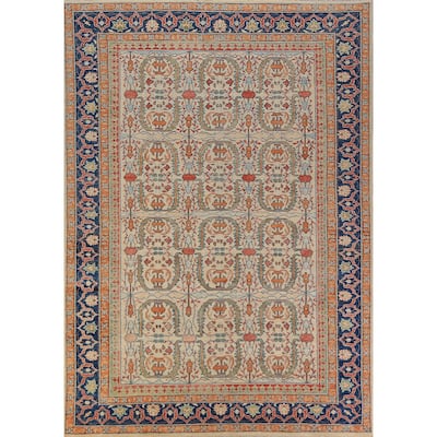 All-Over Heriz Serapi Vegetable Dye Area Rug Handmade Wool Carpet - 6'11"x 9'10"