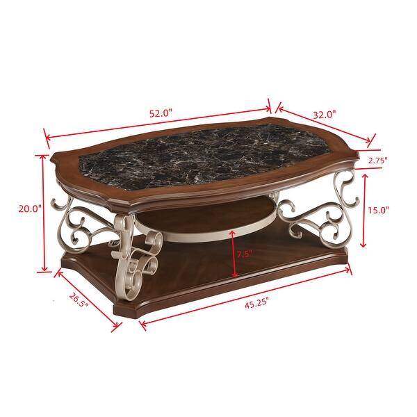 dimension image slide 2 of 3, End table,marble paper top