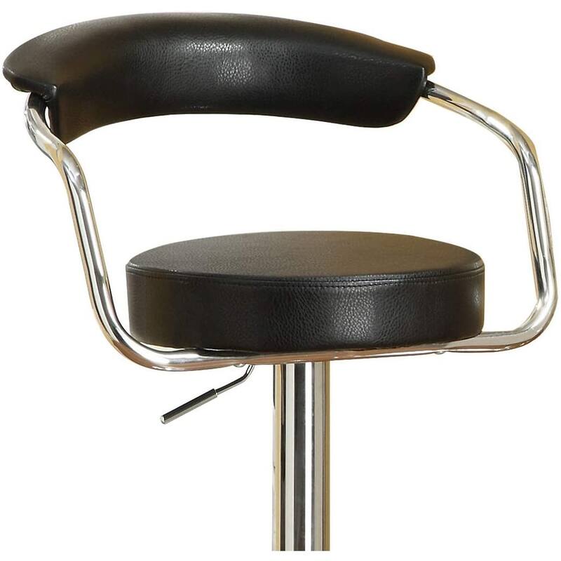 Modern Set of 2 Bar Stools Set with Leather Backrest Padded Seat, Adjustable Swivel Kitchen Island Stools for Dining Room Bar