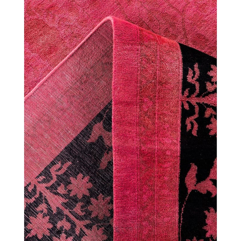 Overdyed, One-of-a-Kind Hand-Knotted Area Rug - Pink - 10' 1" x 13' 6"