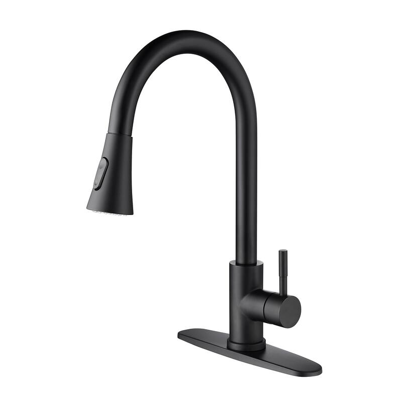 Matte Black Kitchen Faucet with Pull Out Sprayer - 8.66*9*16.14