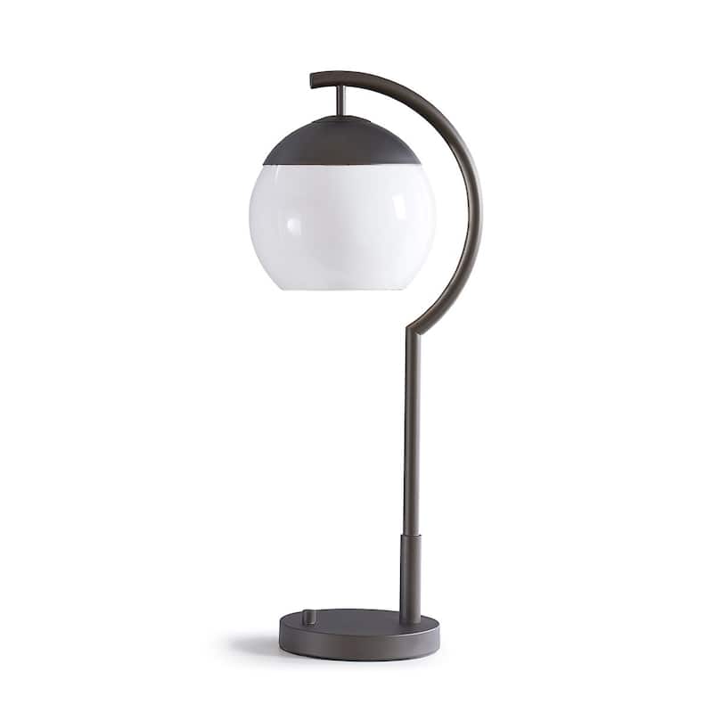 Metro Globe 26.5" H Table Lamp - DarkBronze/GlassWhite