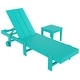 preview thumbnail 29 of 113, Shoreside Modern Poly Eco-Friendly All Weather Reclining Chaise Lounge With Wheels and Side Table (2-Piece Set)