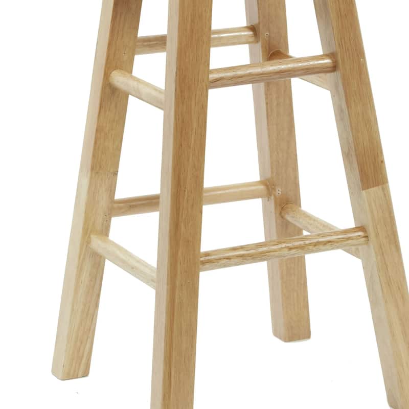 Azalea Park 29" Natural Wood Backless Indoor Kitchen Barstool
