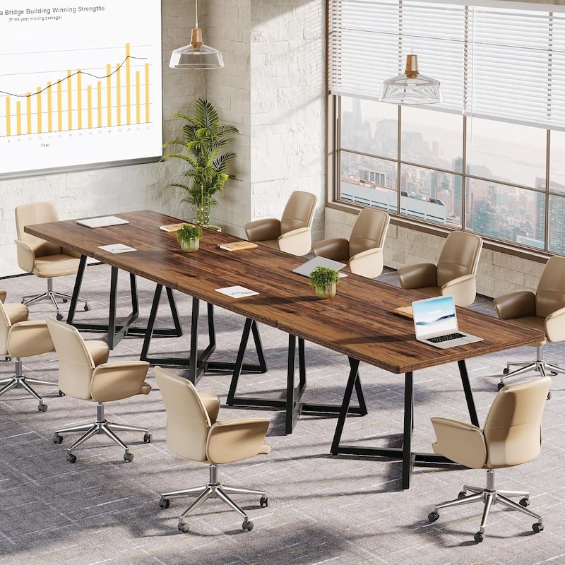 31.5" Square Conference Table Set, 63" Industrial Office Meeting Table for 4-6 People