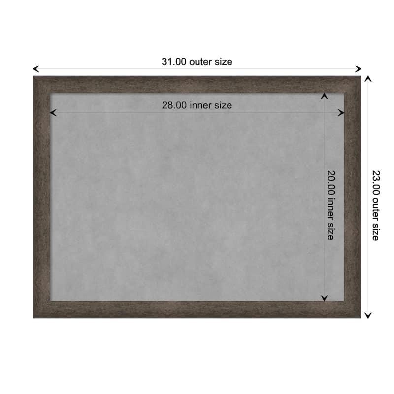 Amanti Art Dappled Light Bronze Narrow Framed Magnetic Board - Board Size 28x20