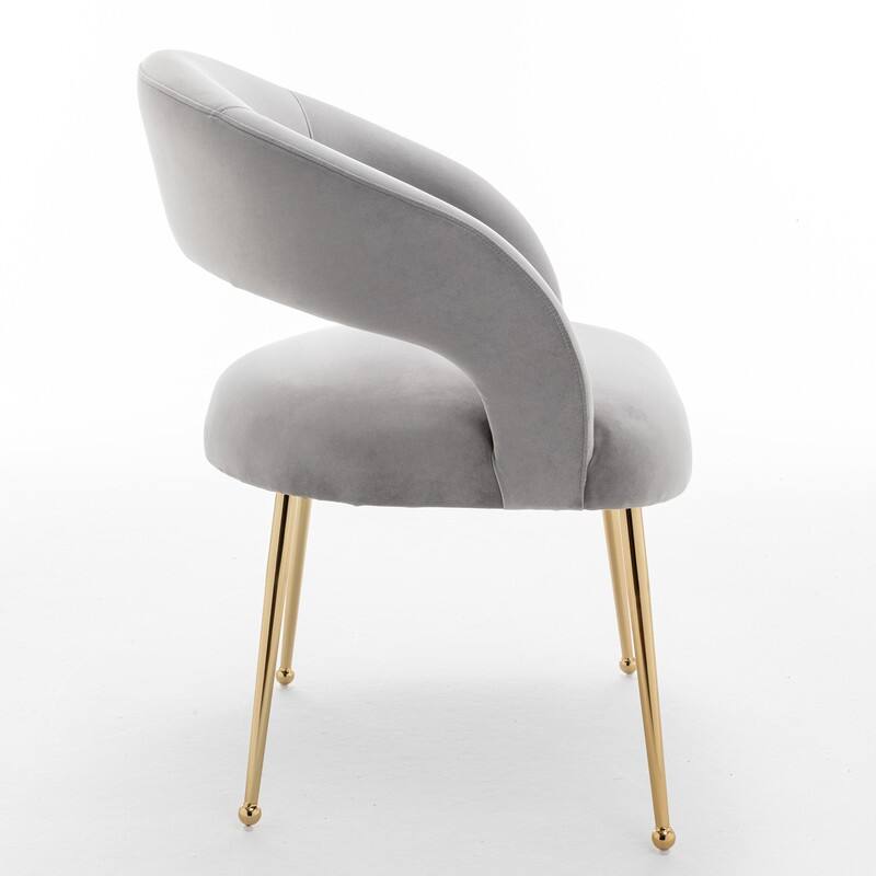 SEYNAR Mid Century Modern Velvet Upolstered Open-Back Dining Chair Set of 4