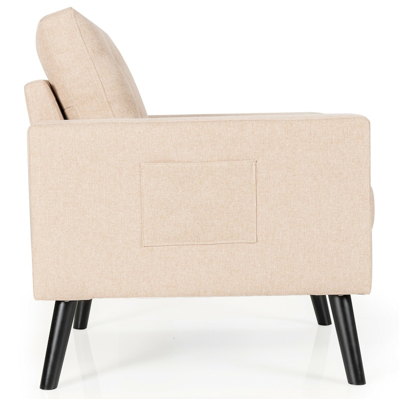 Modern Tufted Accent Chair w/ Rubber Wood Legs - 29.5" x 32.5" x 34"(L x W x H)