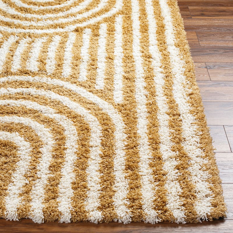 Livabliss Jamal Neutral Rainbow Plush Area Rug