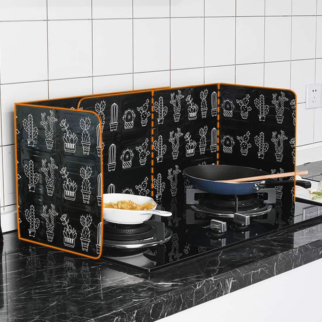 Cheer Collection Set of 2 Foldable Aluminum Oil Splatter Guard Plates
