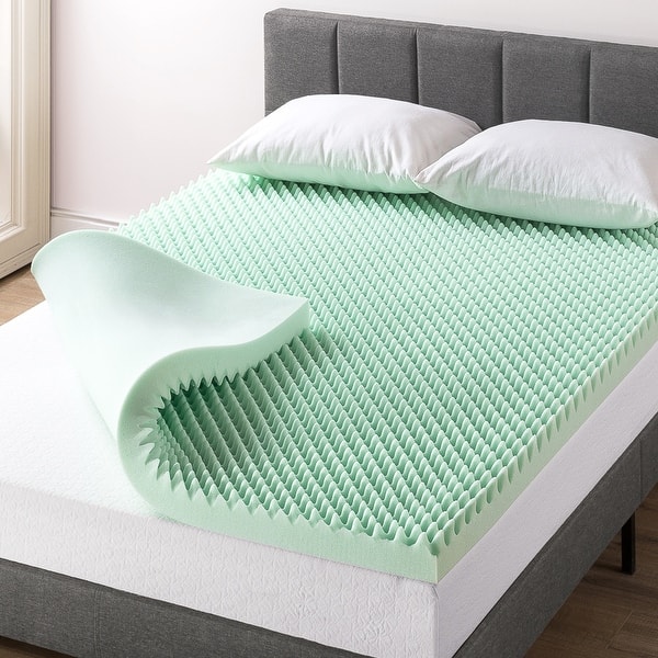3 Inch Egg Crate Memory Foam Mattress Topper with Calming Aloe Infusion -  On Sale - Bed Bath & Beyond - 31871713