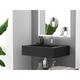 Pyramid Solid Surface Wall-Mounted Bathroom Sink - 24" - Black