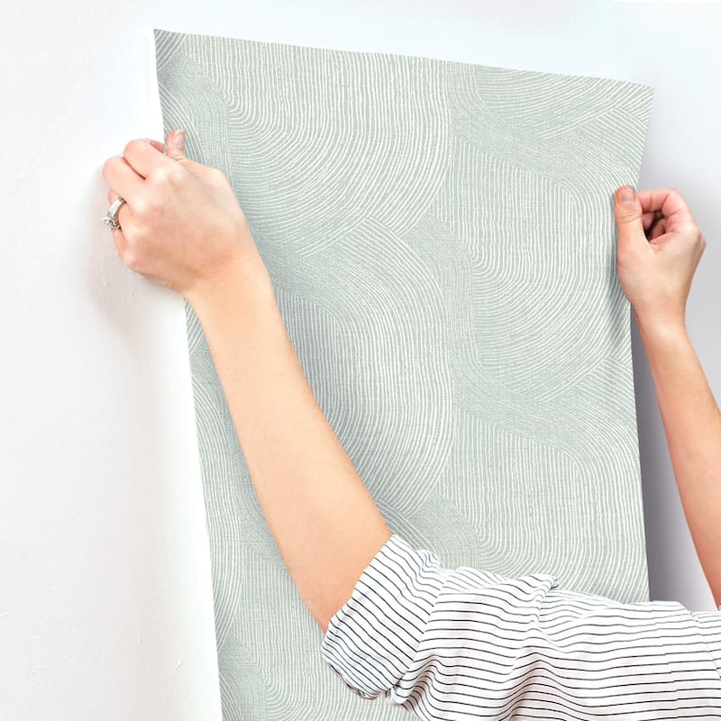 A-Street Prints Folly Seafoam Zen Swirls Wallpaper