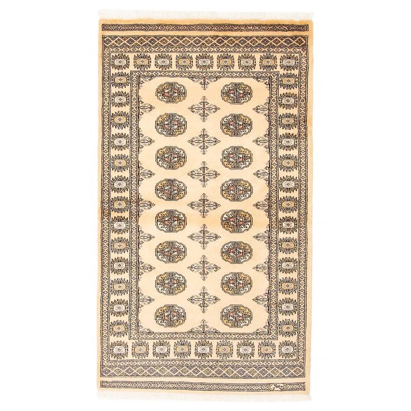 ECARPETGALLERY Hand-knotted Peshawar Bokhara Beige Wool Rug - 3'2 x 5'6 - 3'2 x 5'6 - Beige