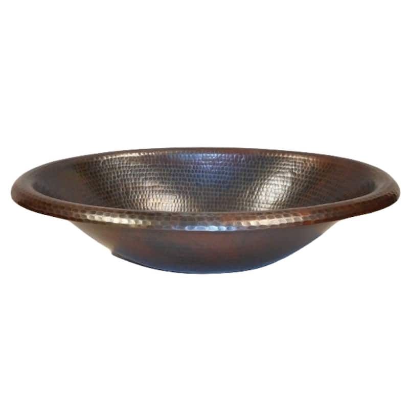19" Oval Copper Farmhouse Drop-In Bathroom Sink by SimplyCopper - 19" X 14" X 5"